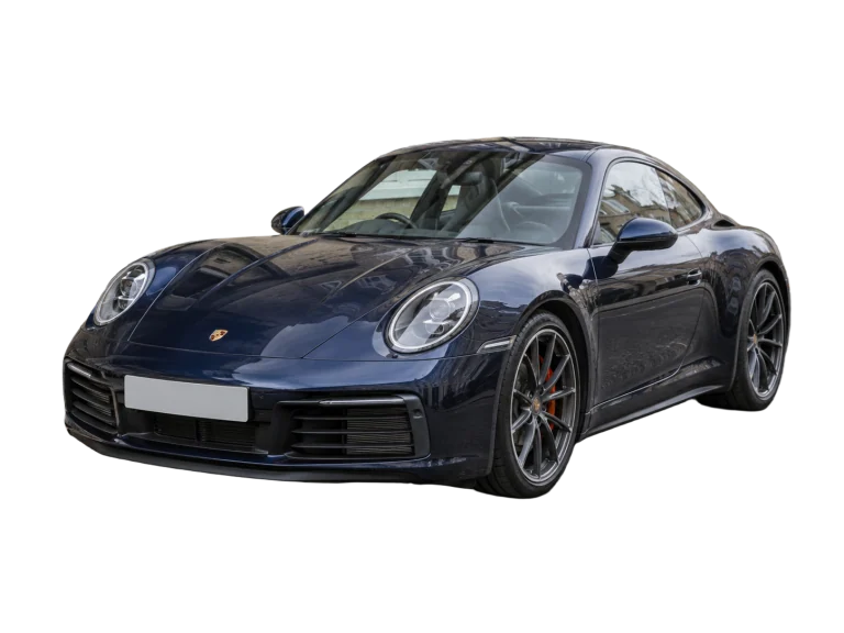 Car with wheels and mirrors — Background removed