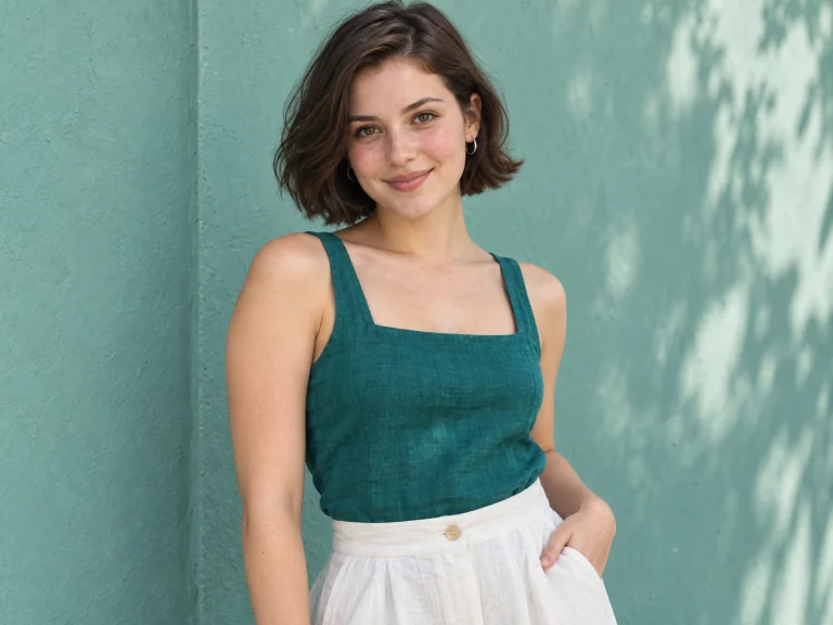 Woman in a teal top — Original